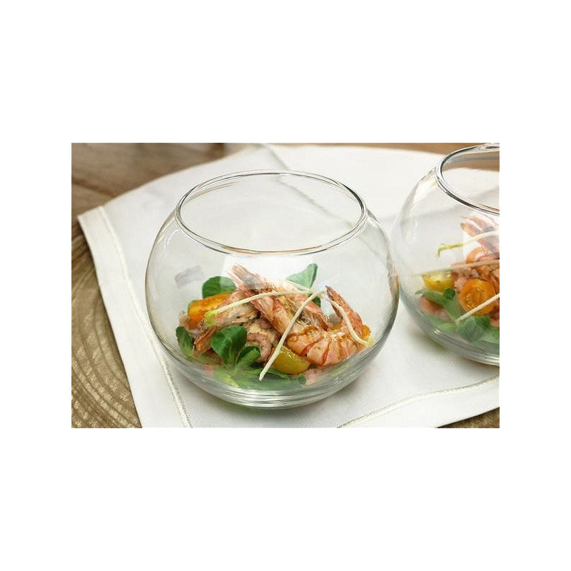 Vaso a sfera in vetro Ø 12 cm, H. 10 cm (6 pezzi) [IFS-29183]