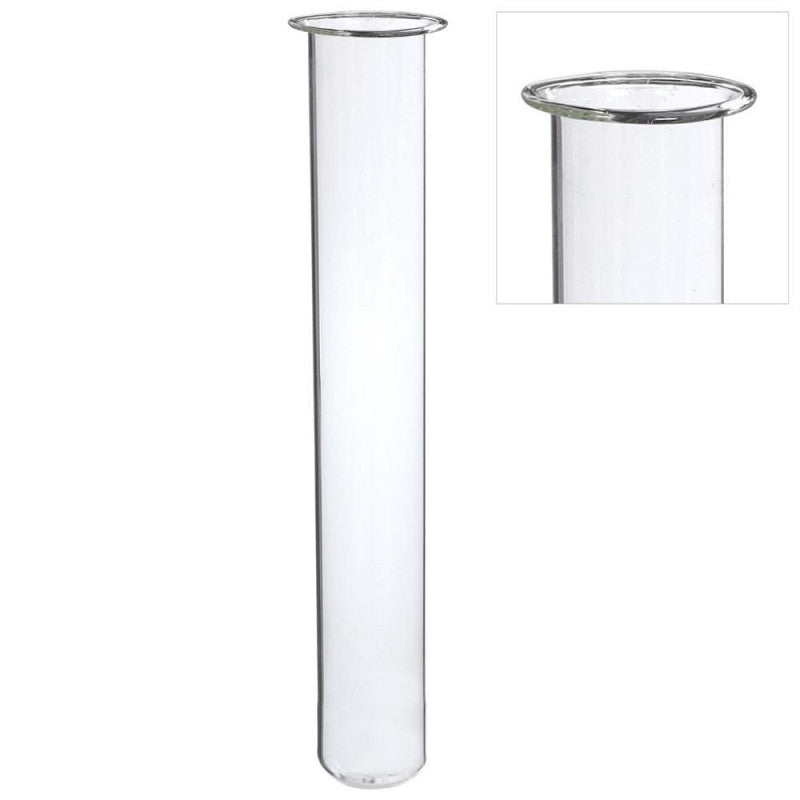 Tubo di vetro Ø 3 cm, H. 28 cm, con anello Ø 4 cm (6 pezzi) [IFS-29206]