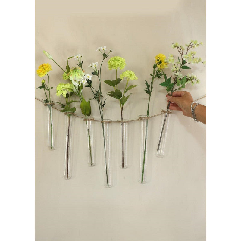 Tubo di vetro Ø 4 cm, H. 28 cm, con anello Ø 5 cm (6 pezzi) [IFS-29208]