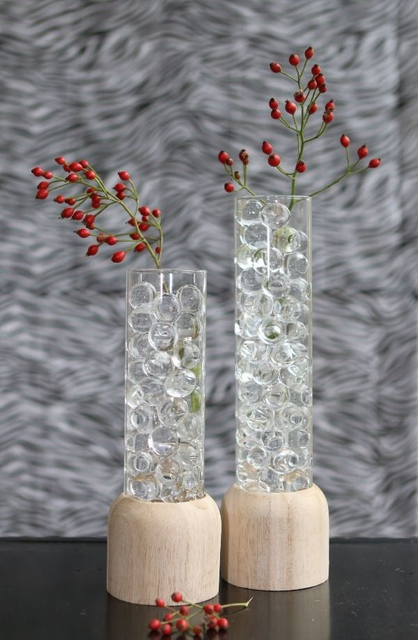 Base in legno con provetta Ø5cm e alta 28cm (1 pz) [IFS-29219]