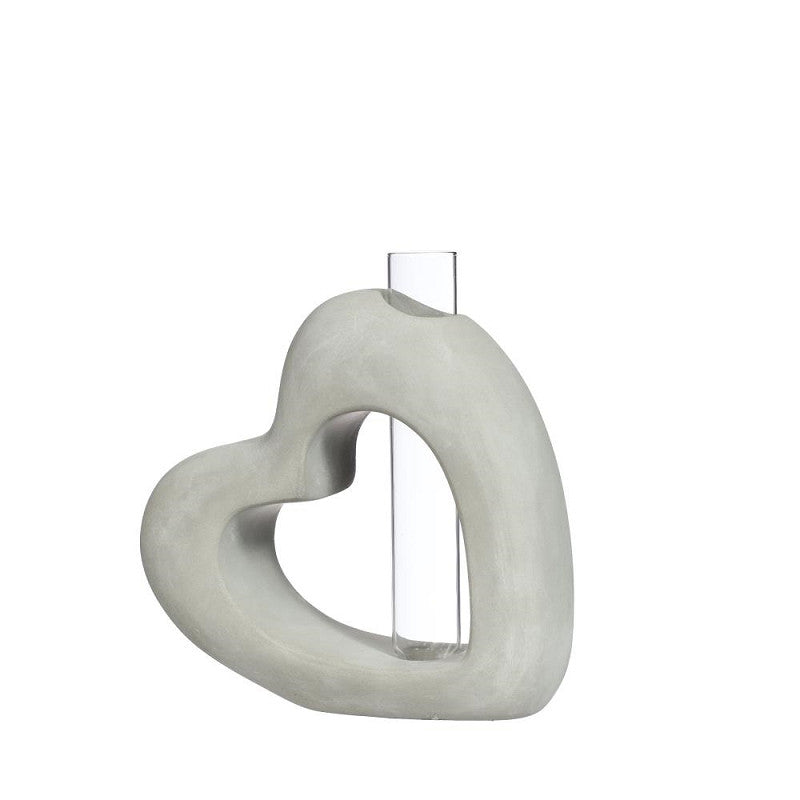 Cement Open Heart with Glass Tube