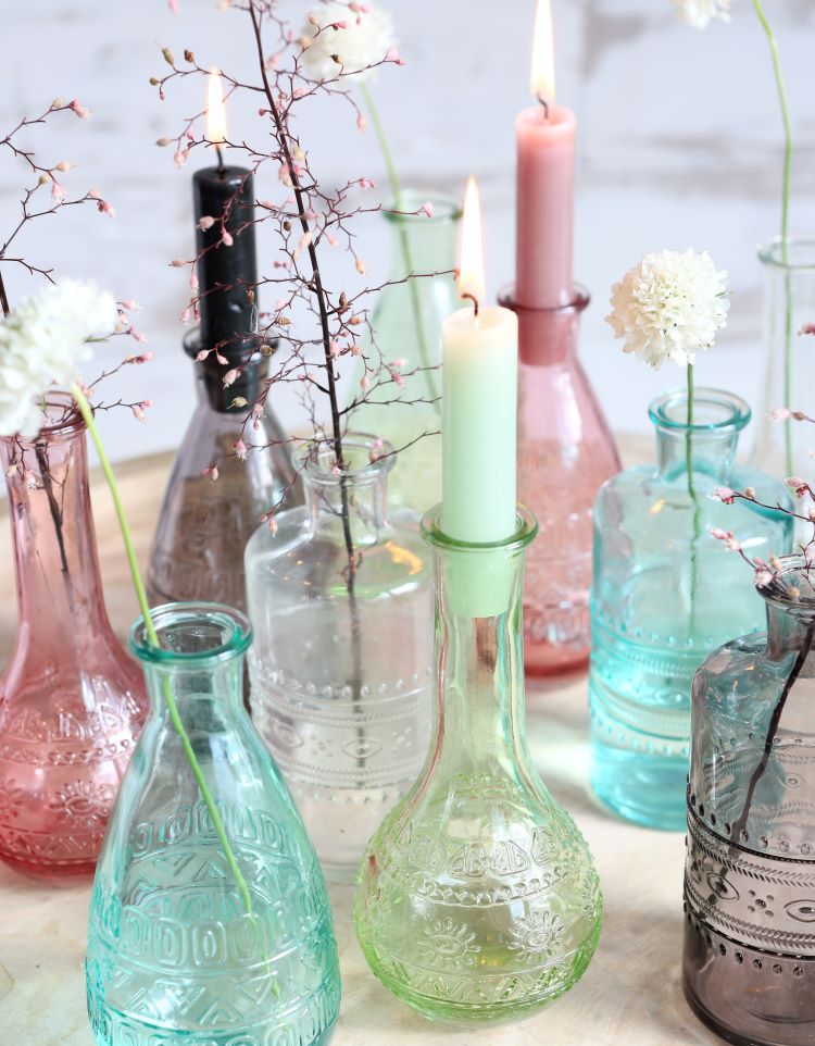 Flower vase Rome Ø7.5cm and 16cm high Grey (12 pcs.) [IFS-29736]