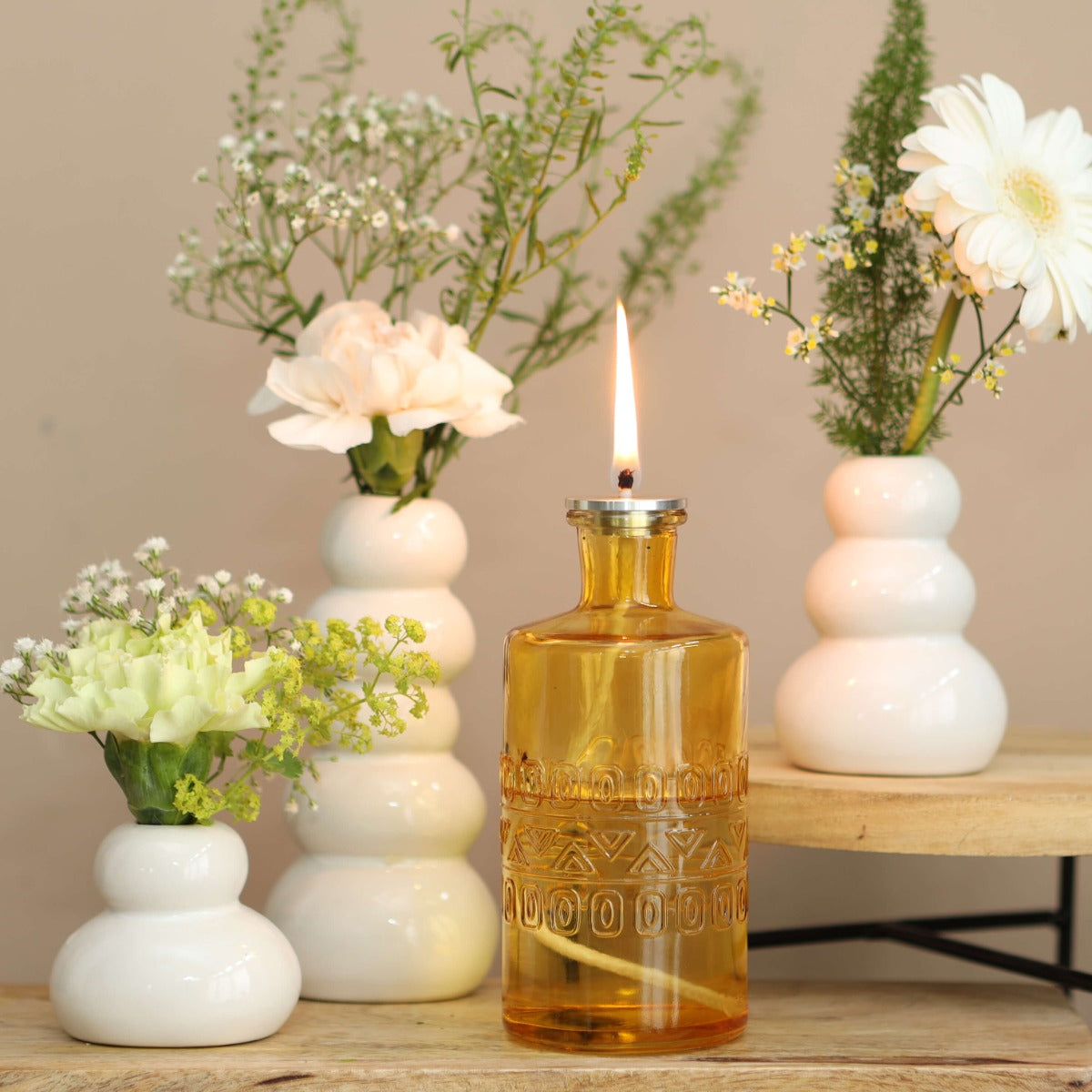 Flower vase Porto Ø7.5cm and 14.5cm high Ochre (12 pcs.) [IFS-29742]