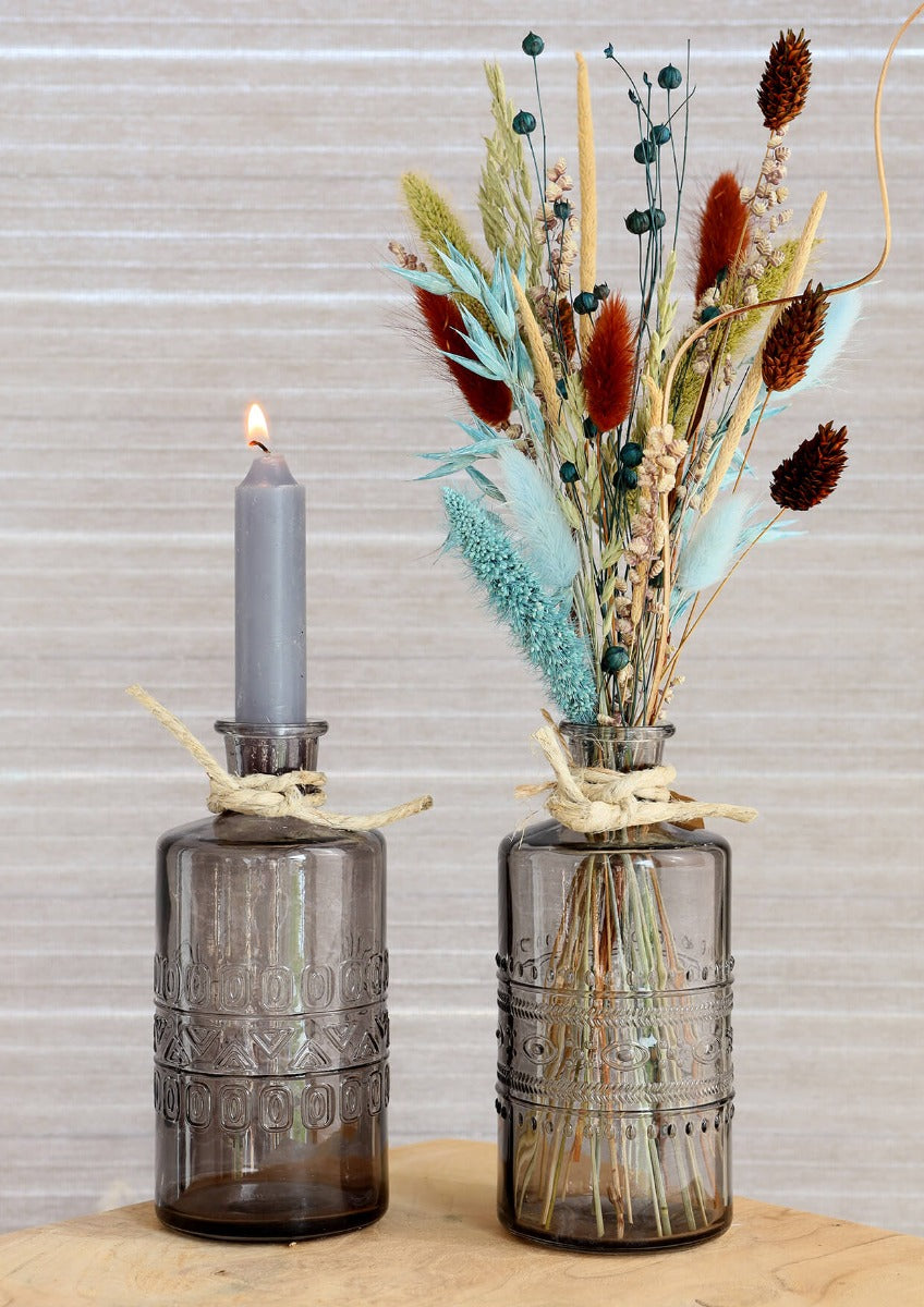 Flower vase Porto Ø7.5cm and 14.5cm high Grey (12 pcs.) [IFS-29746]