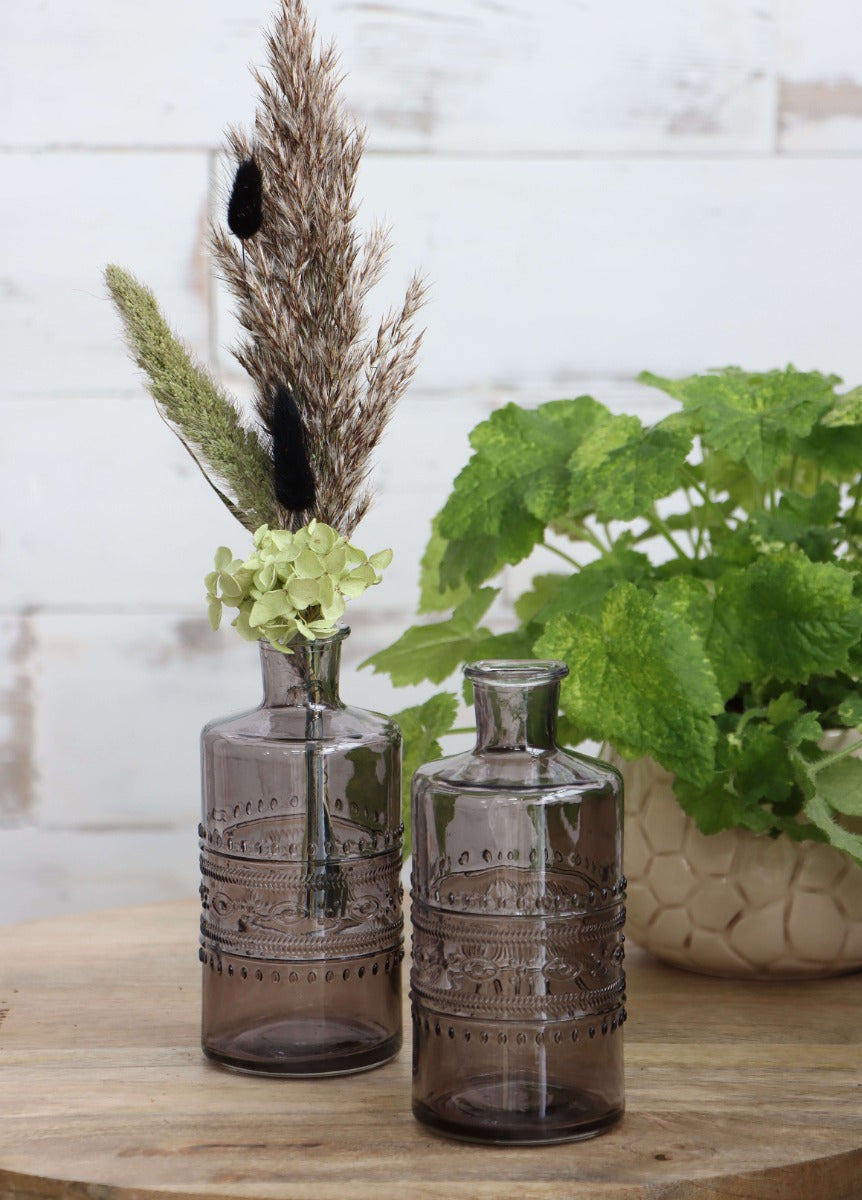 Flower vase Porto Ø7.5cm and 14.5cm high Grey (12 pcs.) [IFS-29746]