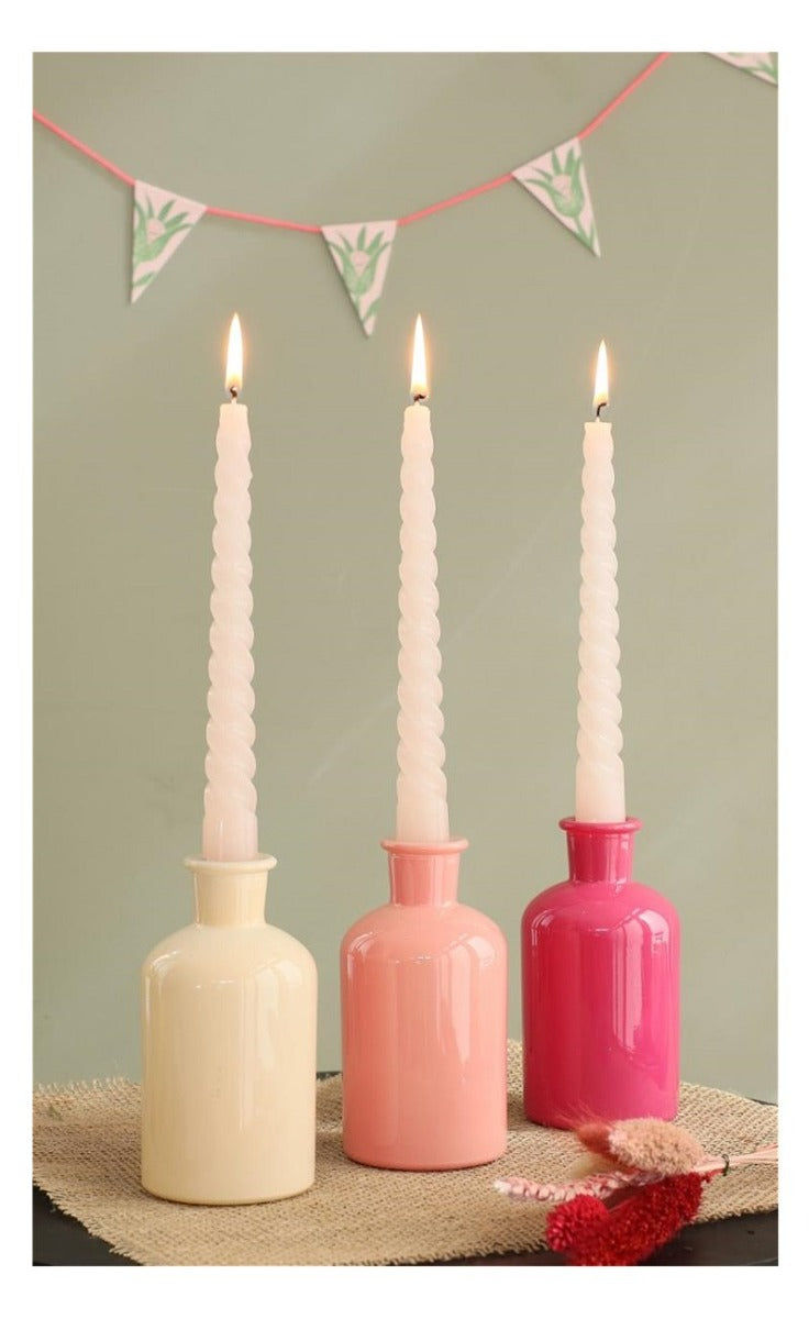 bottiglie di vetro Ø7 h: 12 cm Rosa Assorti (12 pz) [IFS-29806]