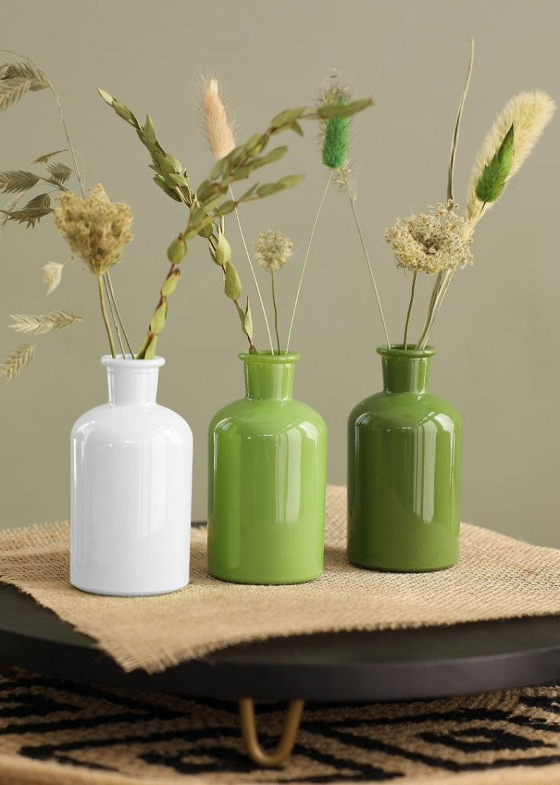 bottiglie di vetro Ø7 h: 12 cm Verde Assorti (12 pz) [IFS-29807]