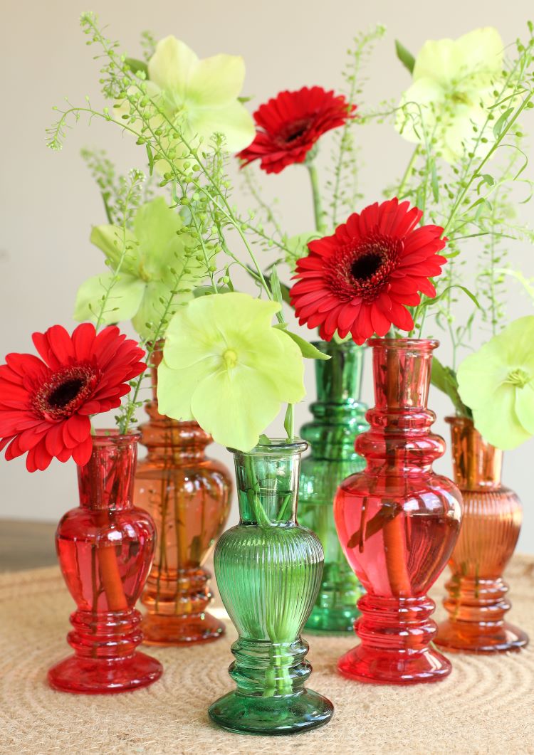 Vaso Venezia verde scuro H: 11,3 x Ø5 cm (12 pz) [IFS-29888]