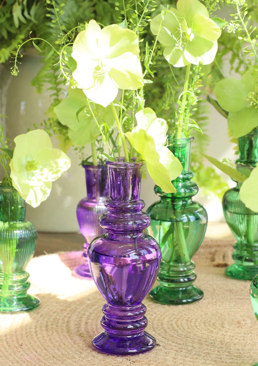 Vaso Venezia verde scuro H: 11,3 x Ø5 cm (12 pz) [IFS-29888]