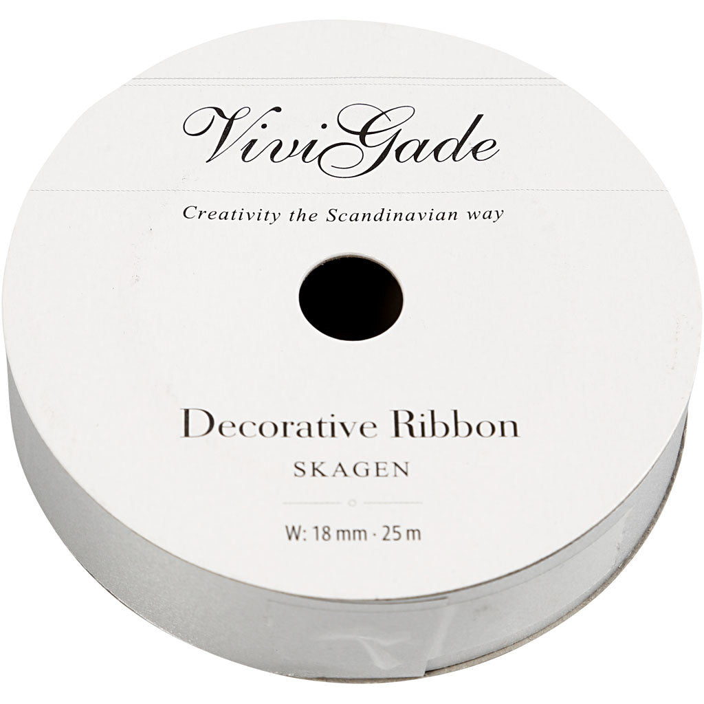 Nastro arricciabile, L: 18 mm, opaco, argento, 25 m/ 1 rot. [HOB-20021]