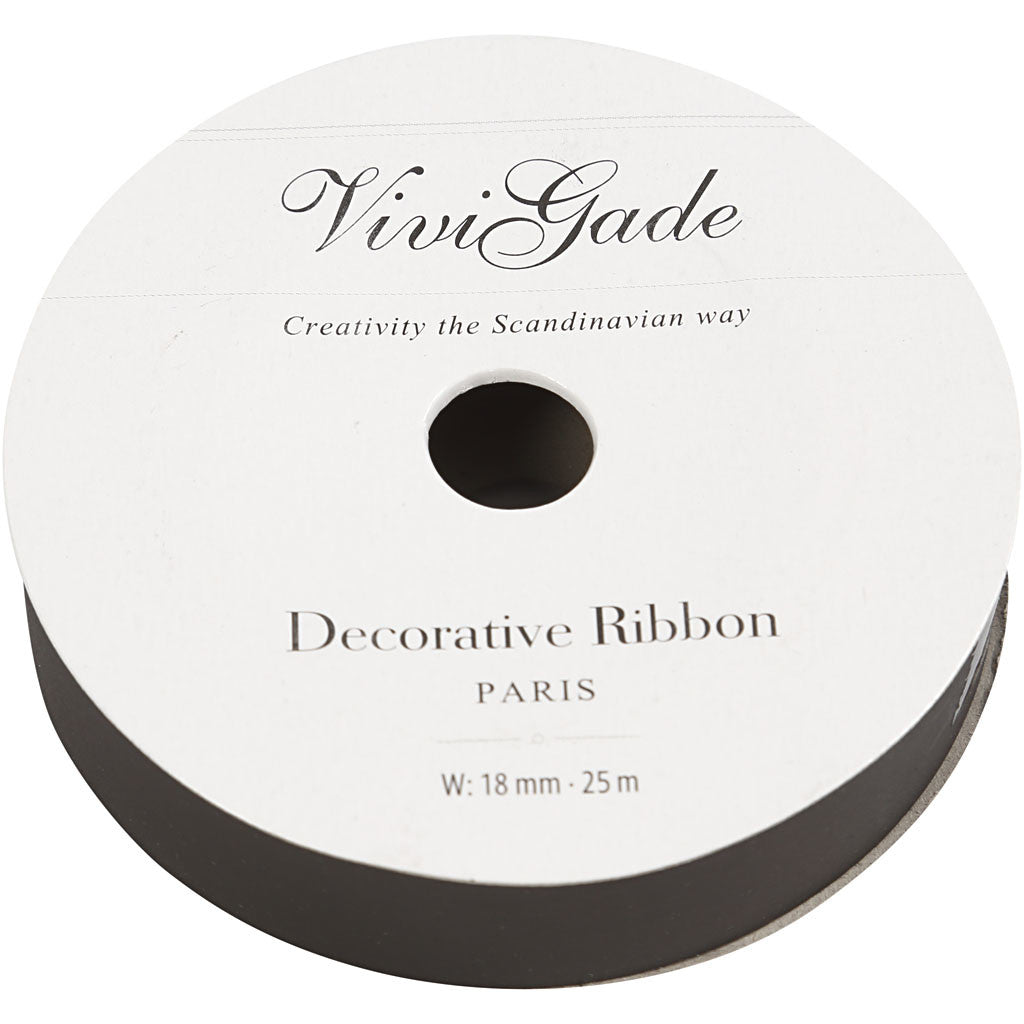 Nastro arricciabile, L: 18 mm, opaco, nero, 25 m/ 1 rot. [HOB-20022]