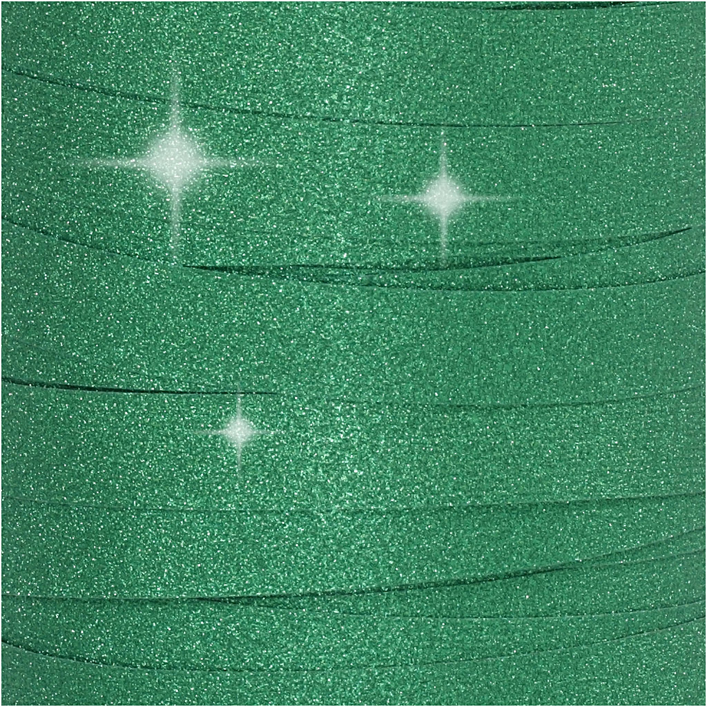 Nastro arricciabile, L: 10 mm, glitter, verde, 100 m/ 1 rot. [HOB-202415]
