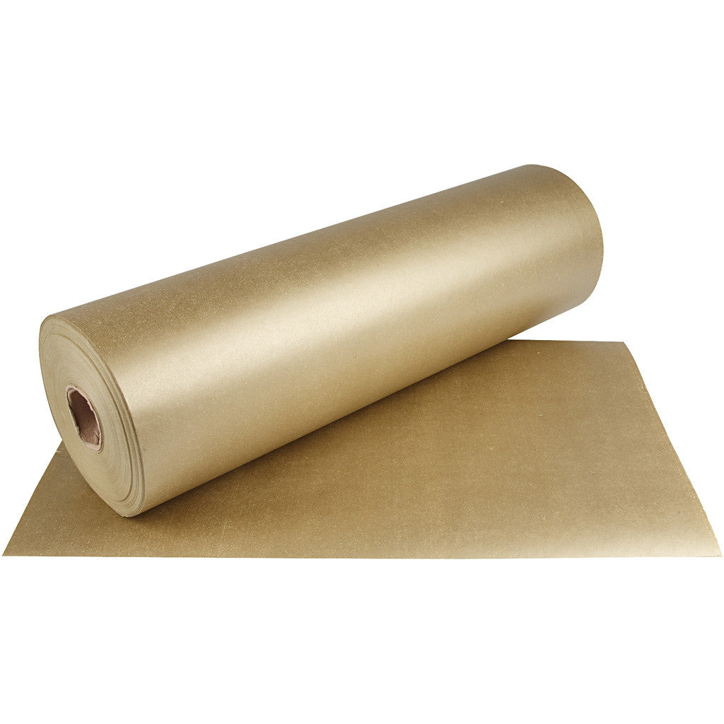 Carta regalo, L: 50 cm, 60 g, oro, 100 m/ 1 rot. [HOB-20282]