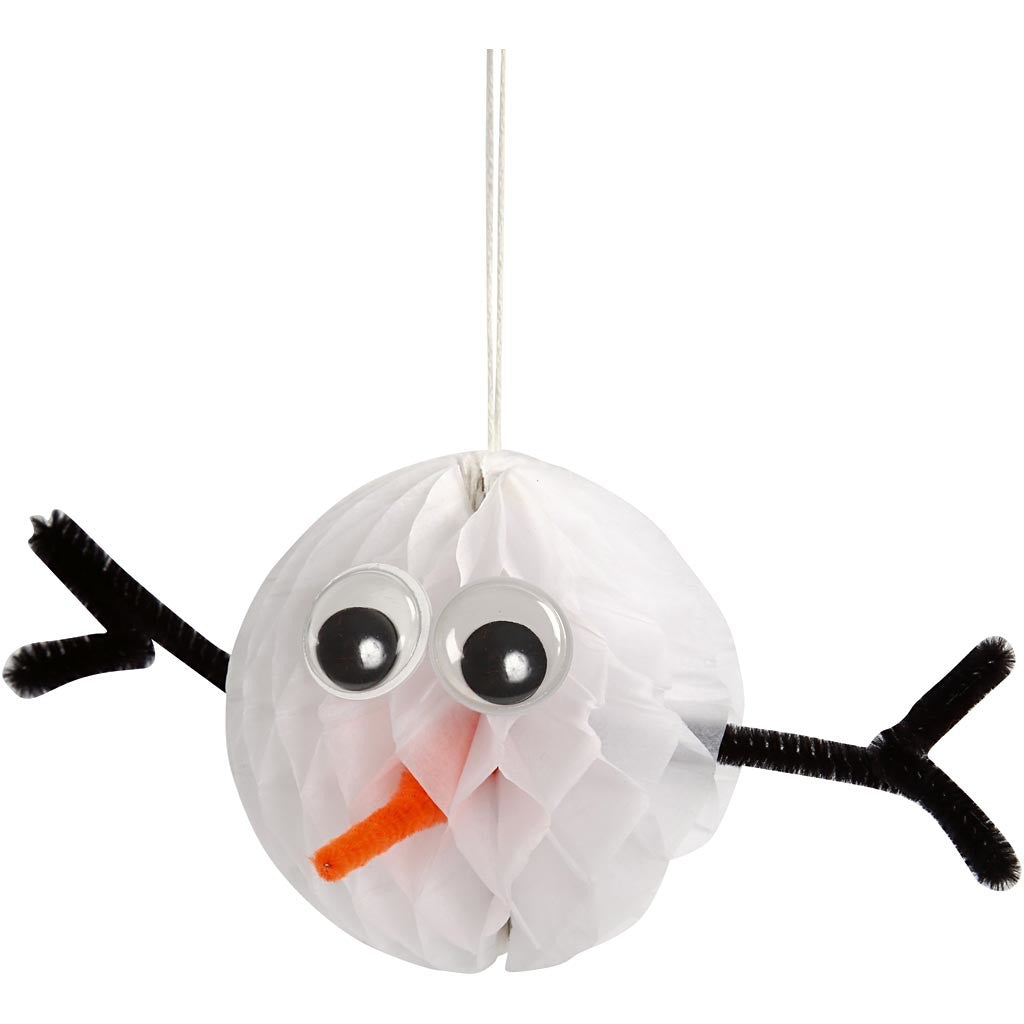 Decorazioni a nido d'ape, diam 8 cm, bianco, 10 pz/ 1 conf. [HOB-20463]