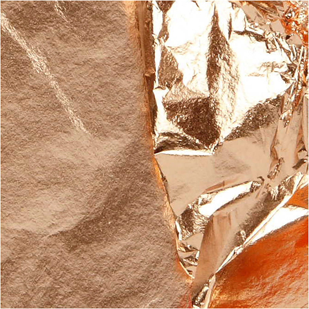 Foglia di metallo imitazione, foglio 16x16 cm, rame, 0,625 m2, 25 fgl./ 1 conf. [HOB-20485]