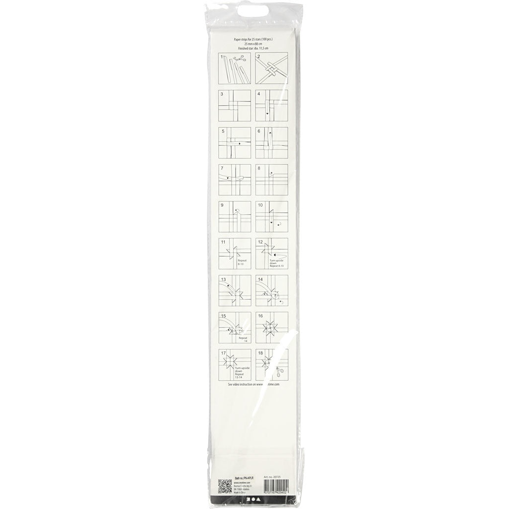 Scrisce di carta per stelle Froebel, L: 73 cm, diam 11,5 cm, L: 25 mm, argento, 100 strisce/ 1 conf. [HOB-20725]