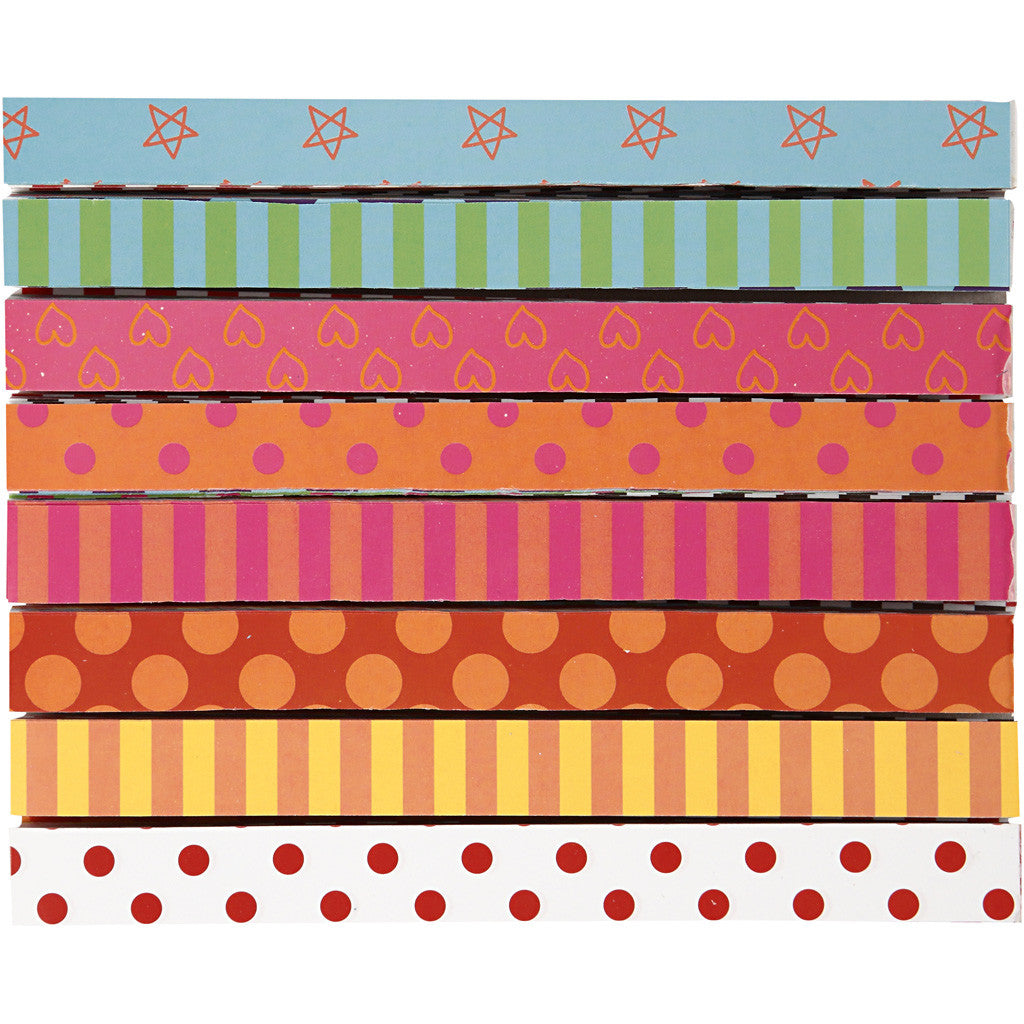 Catene di carta, a motivi, L: 16 cm, L: 15 mm, 2400 pz/ 1 conf. [HOB-20783]