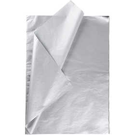 Carta Velina, foglio 50x70 cm, 14 g, argento, 25 fgl./ 1 conf. [HOB-20816]
