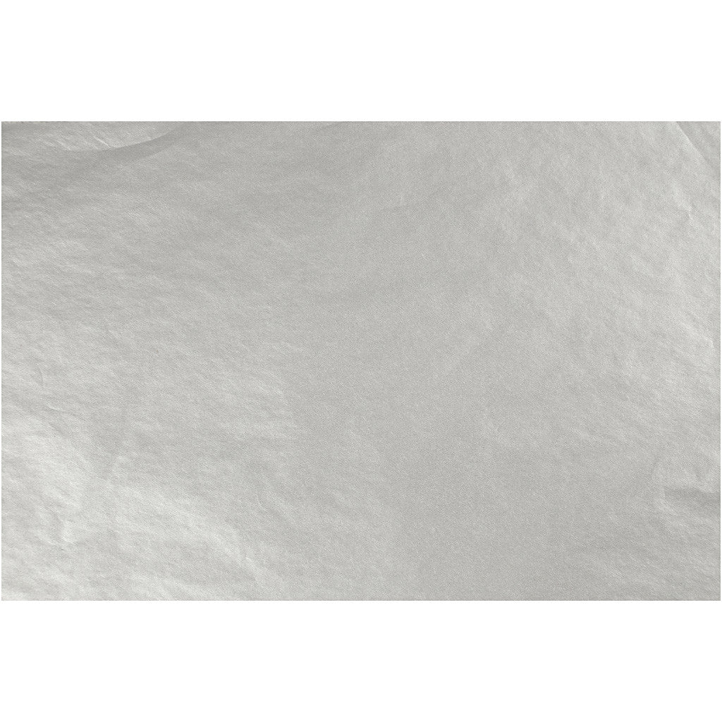 Carta Velina, foglio 50x70 cm, 14 g, argento, 25 fgl./ 1 conf. [HOB-20816]
