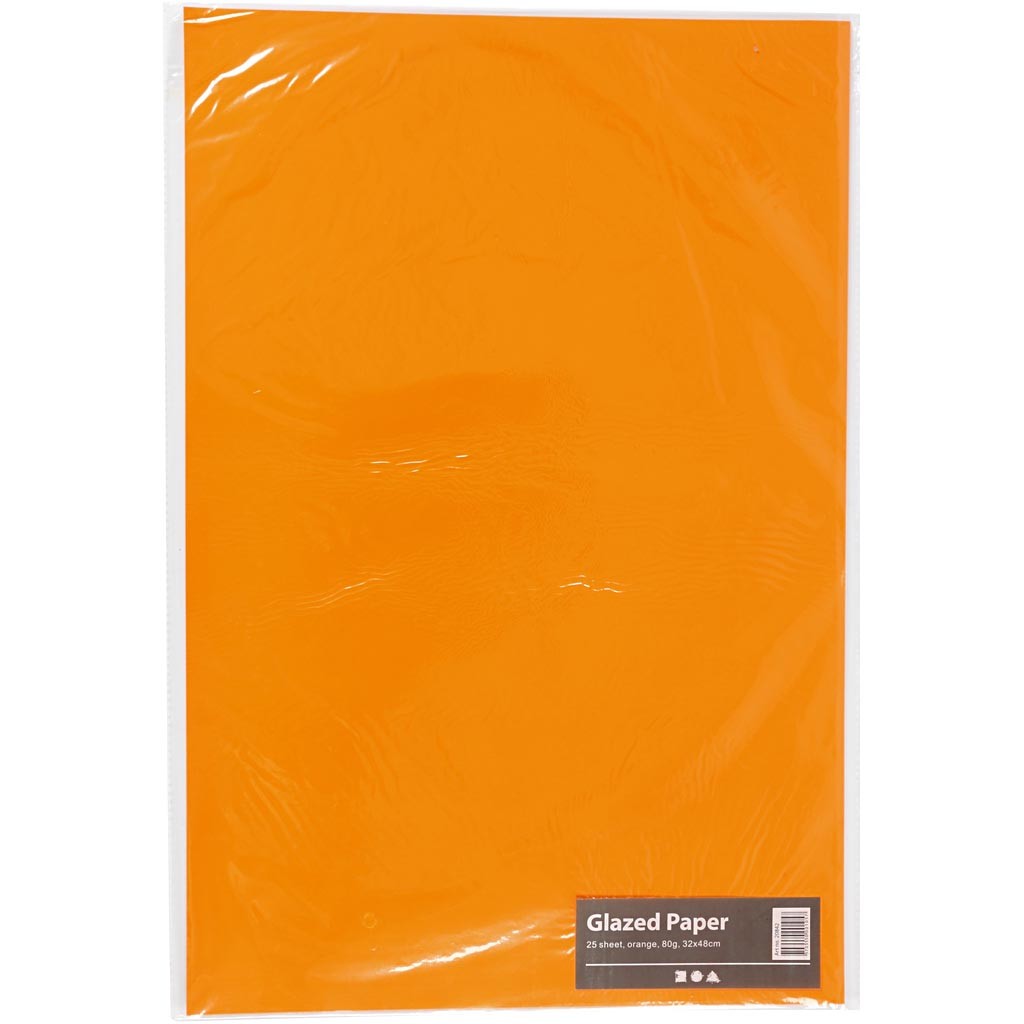 Carta Smaltata, foglio 32x48 cm, 80 g, arancio, 25 fgl./ 1 conf. [HOB-20842]