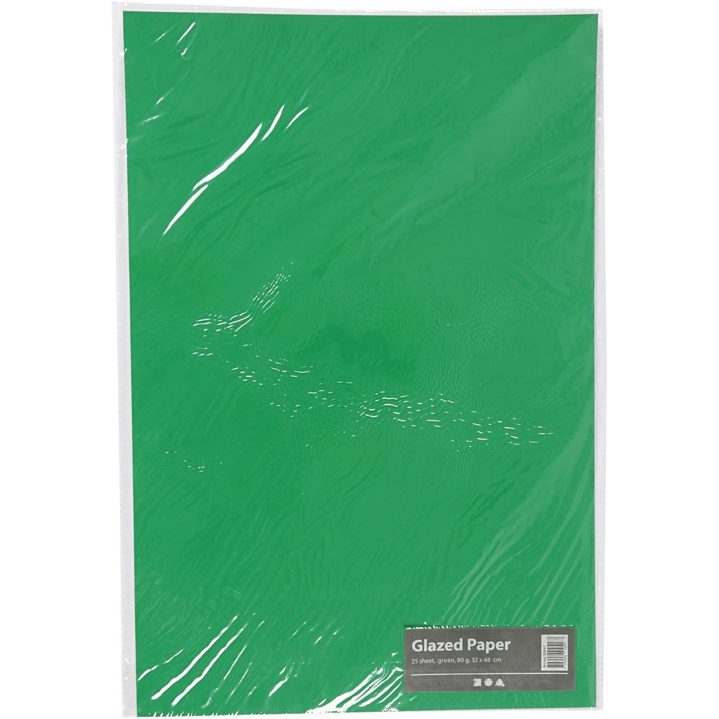 Carta Smaltata, foglio 32x48 cm, 80 g, verde, 25 fgl./ 1 conf. [HOB-20847]