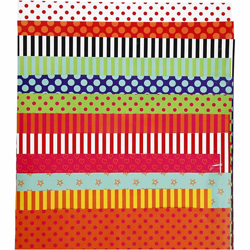 Carta Smaltata, a motivi, foglio 24x32 cm, 80 g, colori asst., 50 fgl. asst./ 1 conf. [HOB-20871]