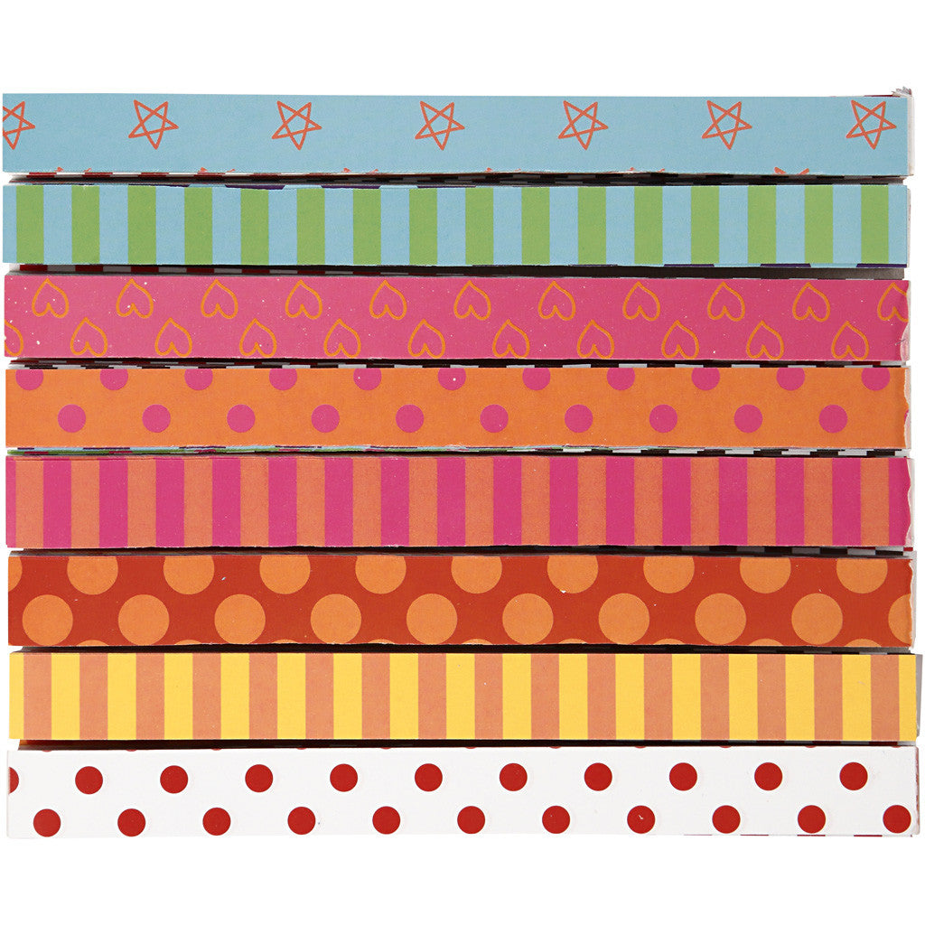 Catene di carta, a motivi, L: 16 cm, L: 15 mm, 400 pz/ 1 conf. [HOB-20873]