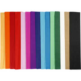 Carta Crespa, L: 2,5 M, L: 50 cm, 22 g, colori asst., 60 rot./ 1 conf. [HOB-209021]