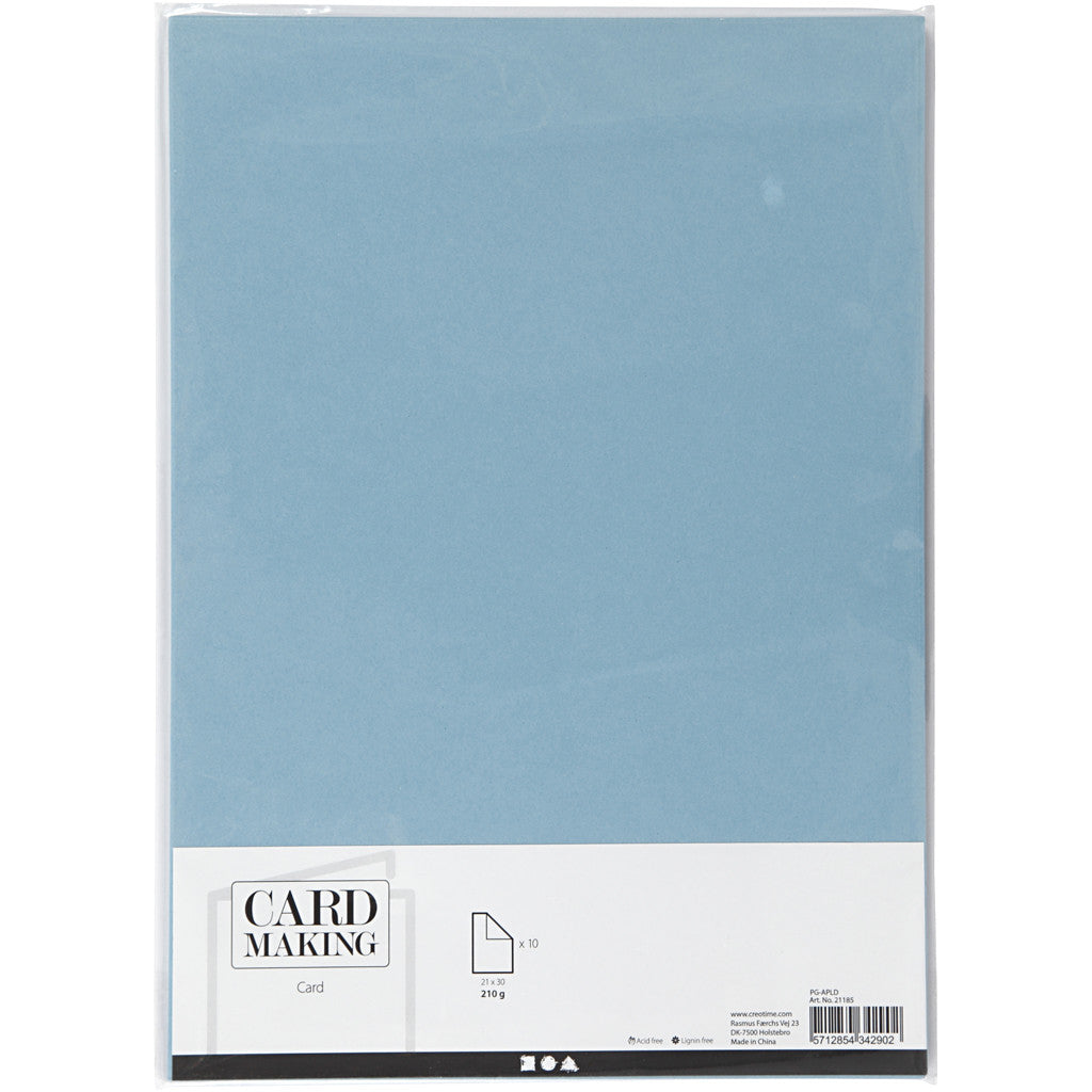 Cartoncino, A4, foglio 210x297 mm, 210 g, azzurro, 10 fgl./ 1 conf. [HOB-21185]