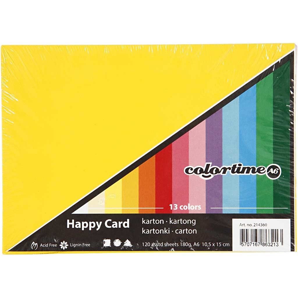 Cartoncino Primavera, A6, foglio 105x148 mm, 180 g, colori asst., 120 fgl. asst./ 1 conf. [HOB-214360]