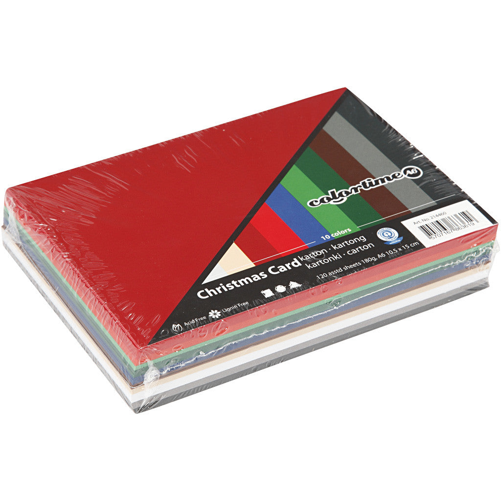 Cartoncino Natale, A6, foglio 105x148 mm, 180 g, colori asst., 120 fgl. asst./ 1 conf. [HOB-214460]
