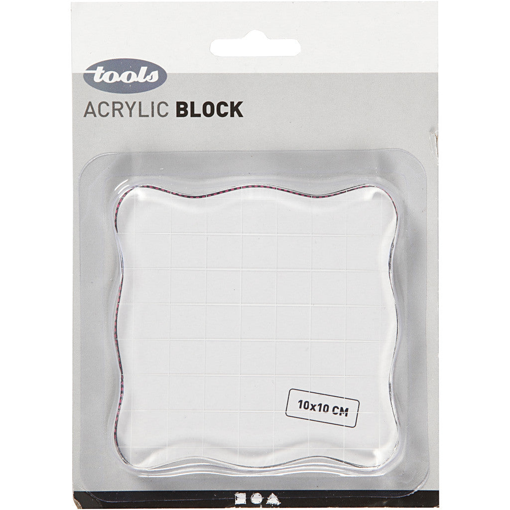 Blocco Acrilico, misura 10x10 cm, spess. 1 cm, 1 pz [HOB-21587]