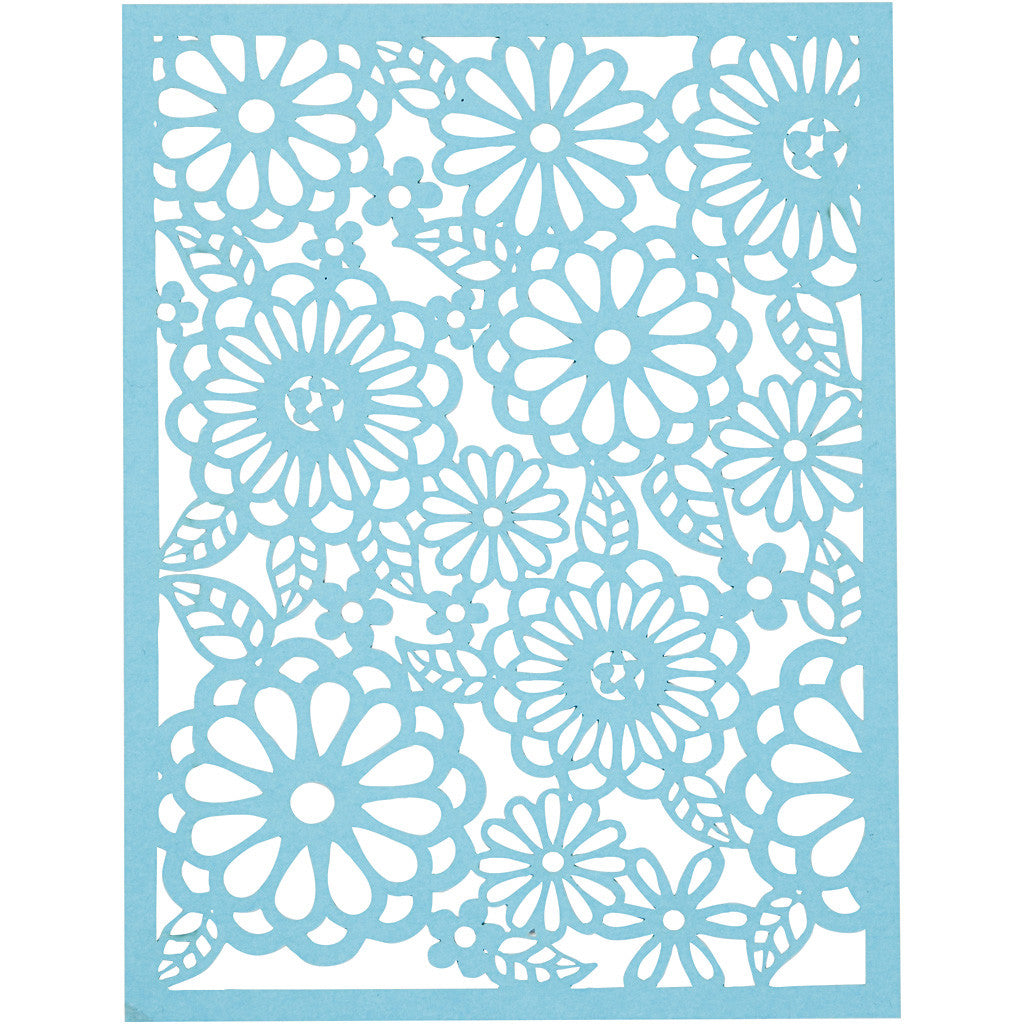 Blocco con cartoncini fantasia merlettati, A6, foglio 104x146 mm, 200 g, blu, azzurro, blu scuro, viola, 24 pz/ 1 conf. [HOB-21607]