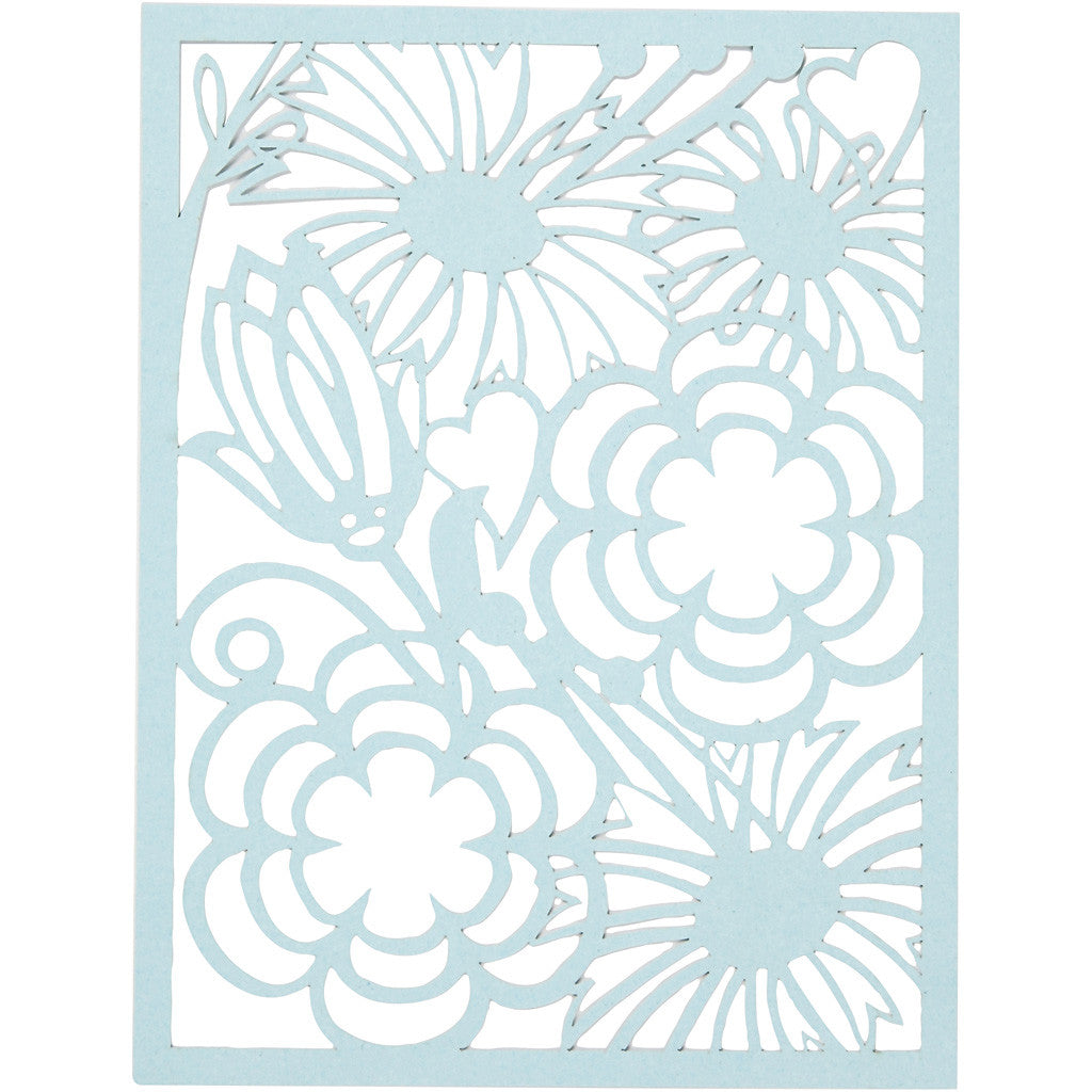 Blocco con cartoncini fantasia merlettati, A6, foglio 104x146 mm, 200 g, blu, azzurro, blu scuro, viola, 24 pz/ 1 conf. [HOB-21607]