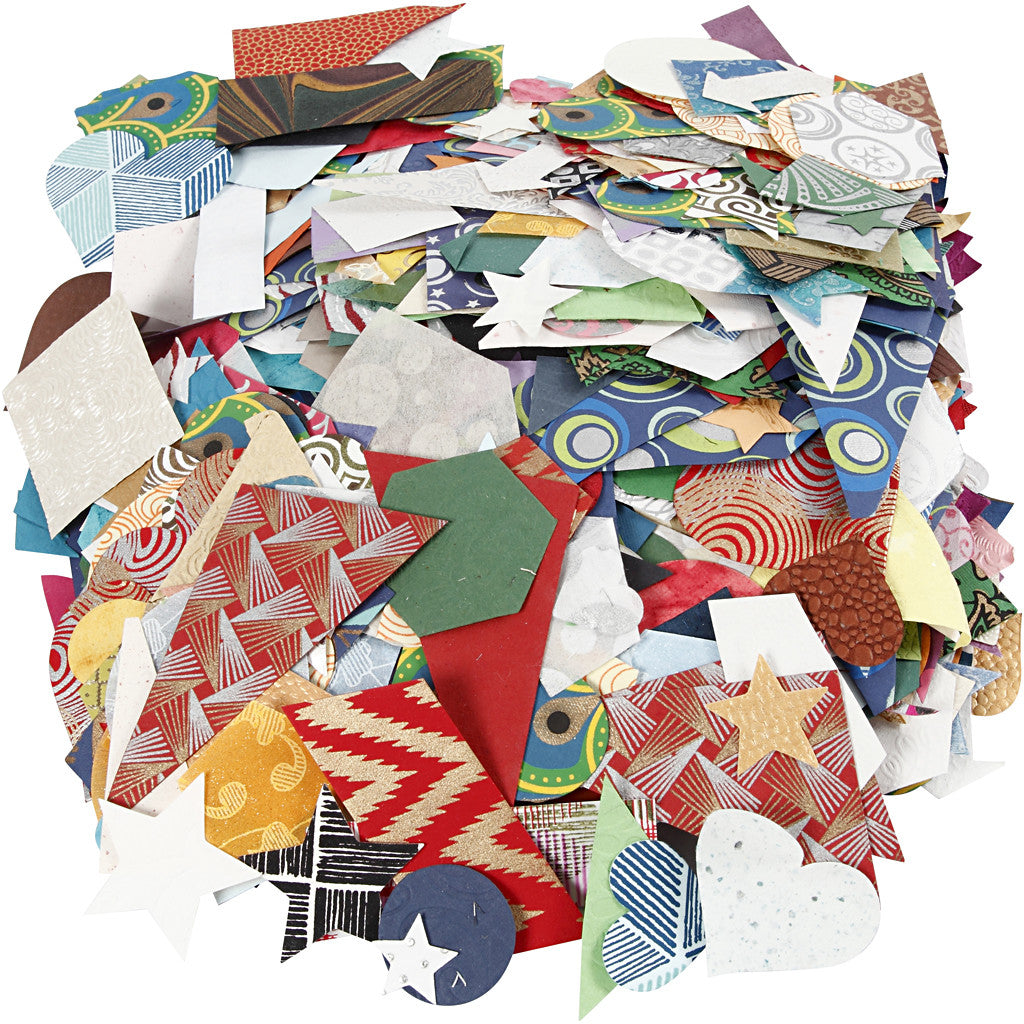 Ritagli di Carta fatta a Mano, misura 25-130 mm, 110 g, 500 g/ 1 conf. [HOB-21638]