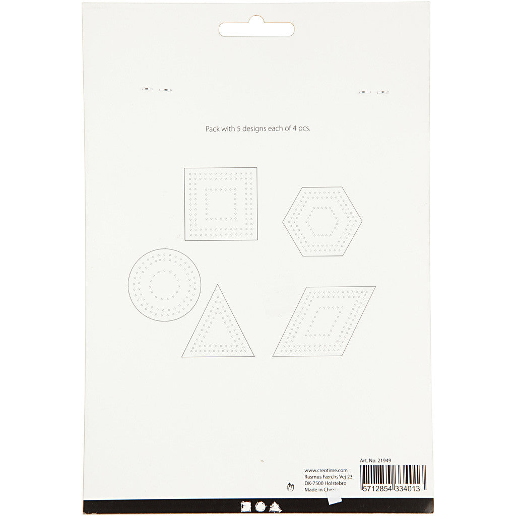 Cartoncino da ricamare, figure geometriche, misura 10-17 cm, bianco, 20 pz/ 1 conf. [HOB-21949]