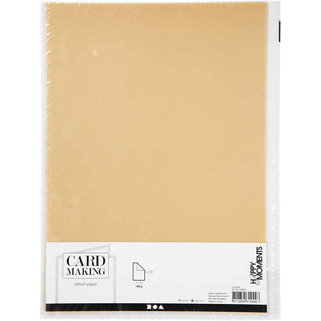 Carta Pergamena, A4, foglio 210x297 mm, 100 g, natural, 10 fgl./ 1 conf. [HOB-224822]