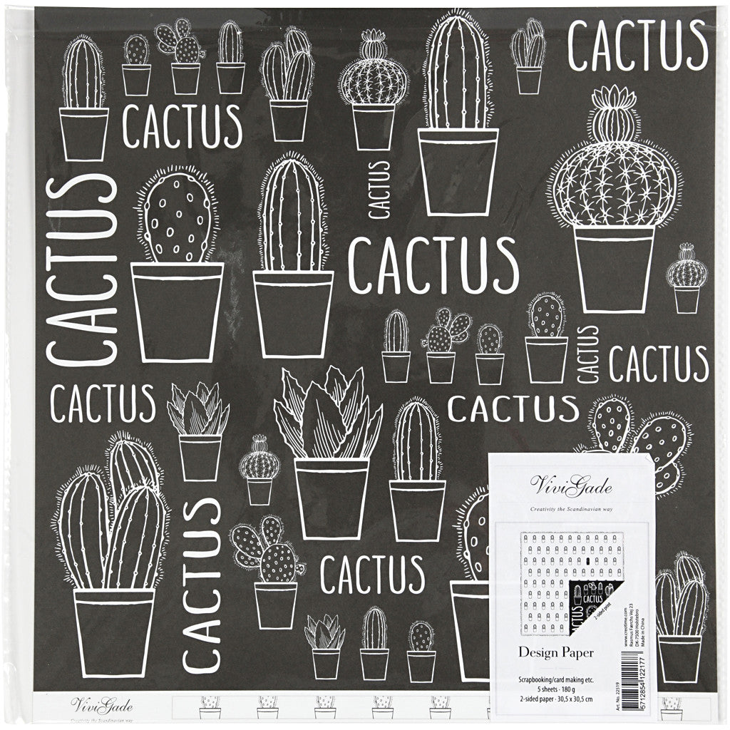 Carta fantasia, cactus, 180 g, 5 fgl./ 1 conf. [HOB-22519]