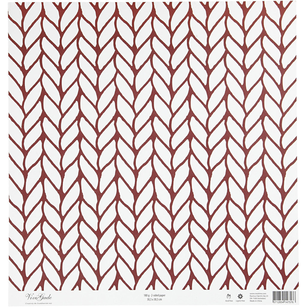 Carta fantasia, hygge e lavoro a maglia, foglio 30,5x30,5 cm, 180 g, 5 fgl./ 1 conf. [HOB-22525]