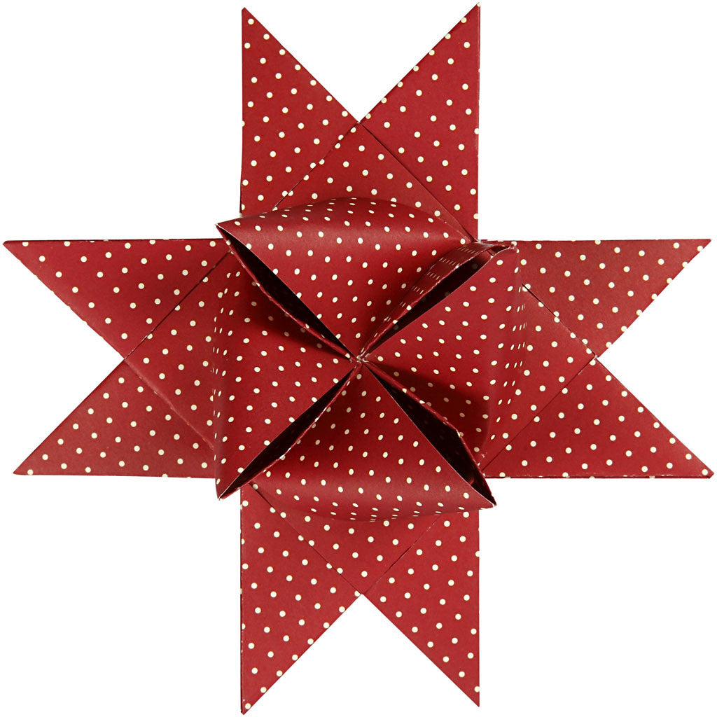 Strisce di carta per stelle, L: 100 cm, diam 18 cm, L: 40 mm, rosso, bianco, 40 strisce/ 1 conf. [HOB-22548]