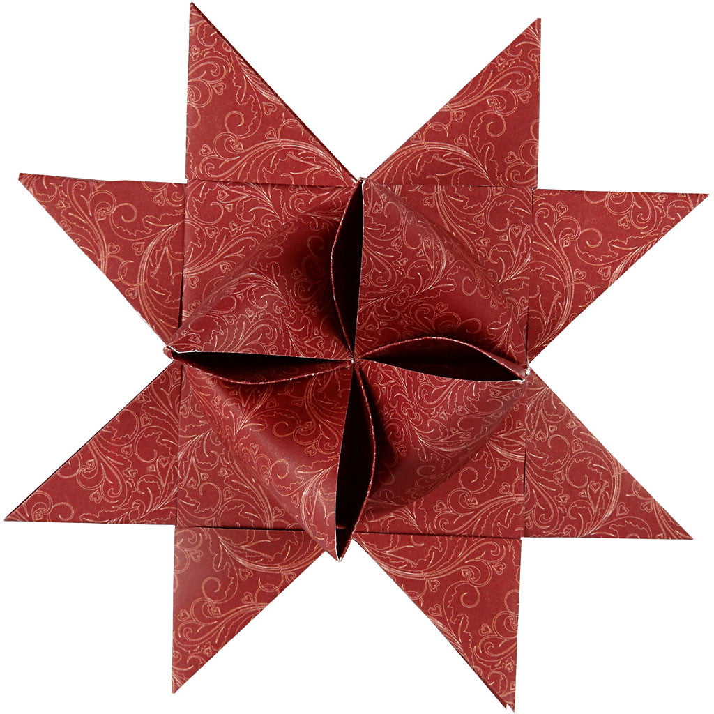 Strisce di carta per stelle, L: 100 cm, diam 18 cm, L: 40 mm, rosso, bianco, 40 strisce/ 1 conf. [HOB-22548]