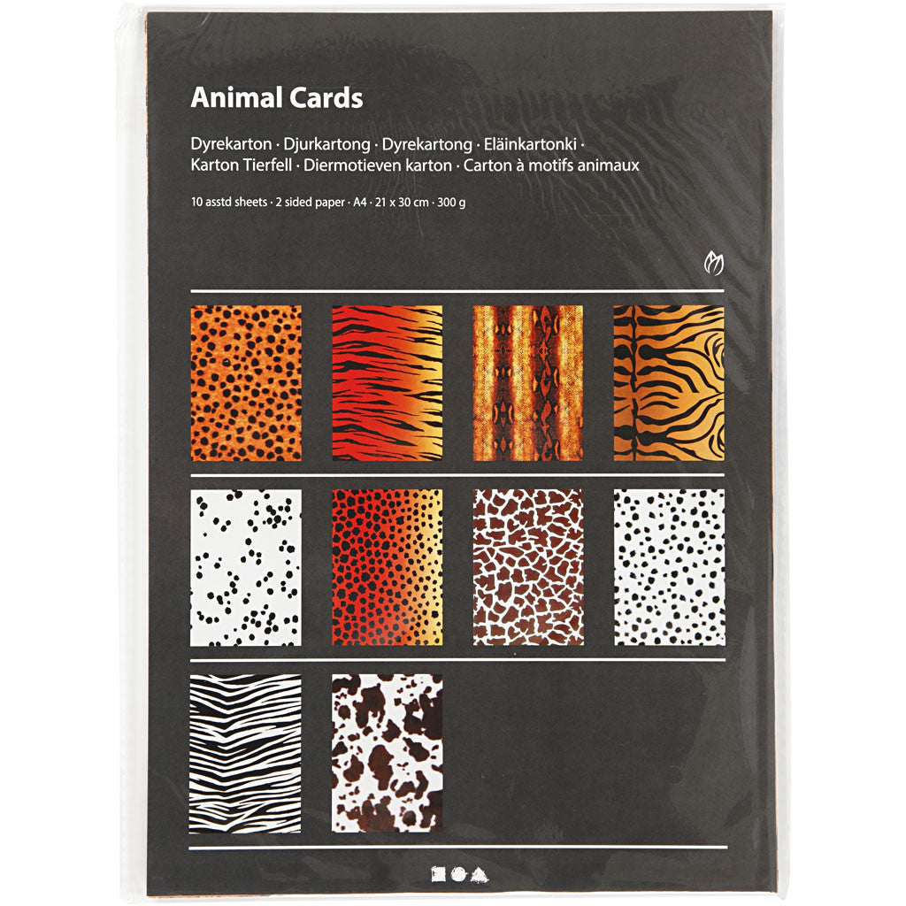 Cartoncino motivo animale, A4, foglio 210x297 mm, 300 g, 10 fgl. asst./ 1 conf. [HOB-229840]