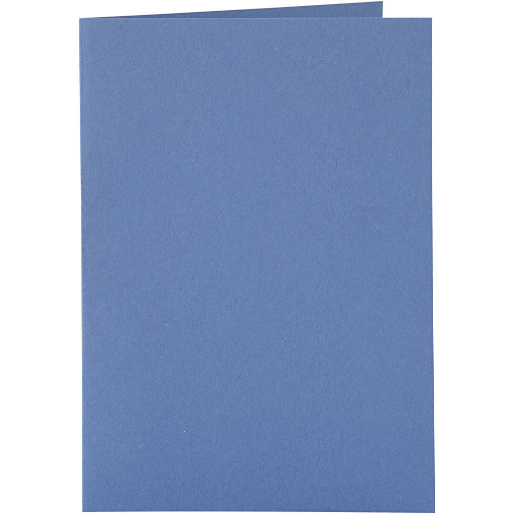 Biglietti e buste, dim. cartoncino 10,5x15 cm, dim. busta 11,5x16,5 cm, 110+220 g, blu, 6 set/ 1 conf. [HOB-23014]