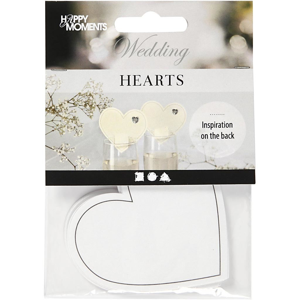 Cuore, misura 75x69 mm, 120 g, bianco, 10 pz/ 1 conf. [HOB-23051]