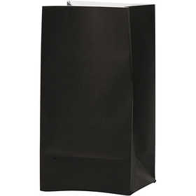 Paper Bag, black, H: 17 cm, size 6x9 cm, 80 g, 10 pc/ 1 pack [HOB-23156]