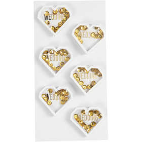 Stickers da scuotere, P: 4 mm, L: 32 mm, L: 38 mm, bianco, 6 pz/ 1 conf. [HOB-23198]