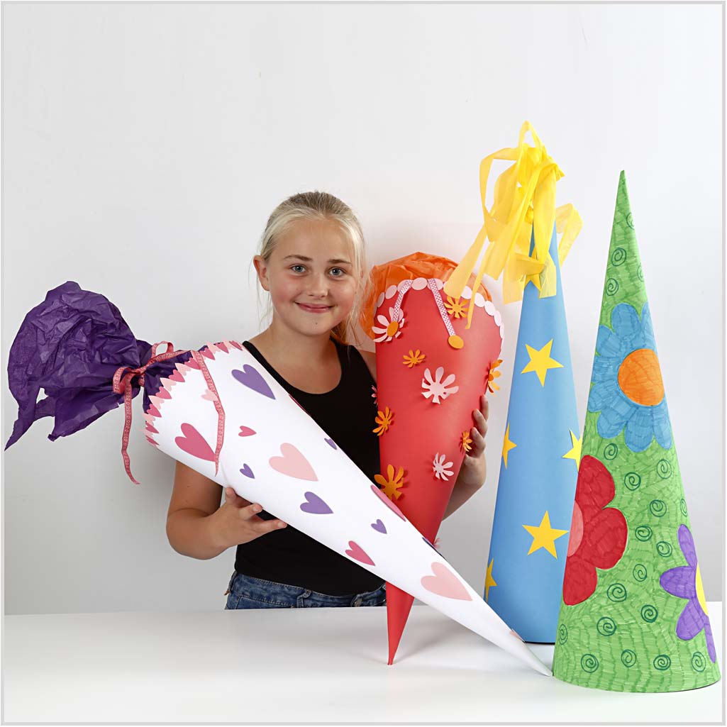 Coni, H: 68 cm, diam 20 cm, bianco, 5 pz/ 1 conf. [HOB-23315]