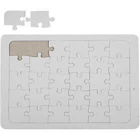 Puzzle a mosaico, misura 21x30 cm, bianco, 1pz/ 1 pz [HOB-233460]
