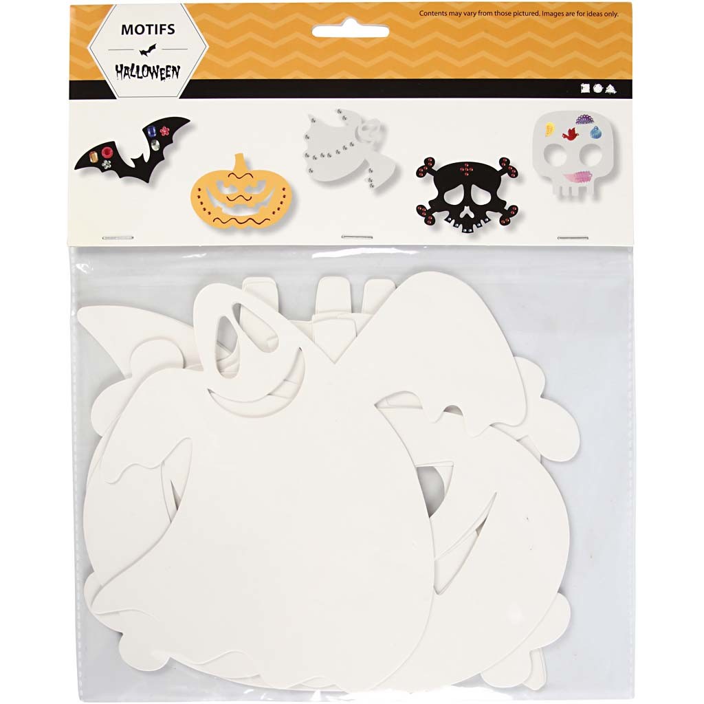 Sagome di Halloween, misura 25x17 cm, 230 g, bianco, 16 pz/ 1 conf. [HOB-234610]