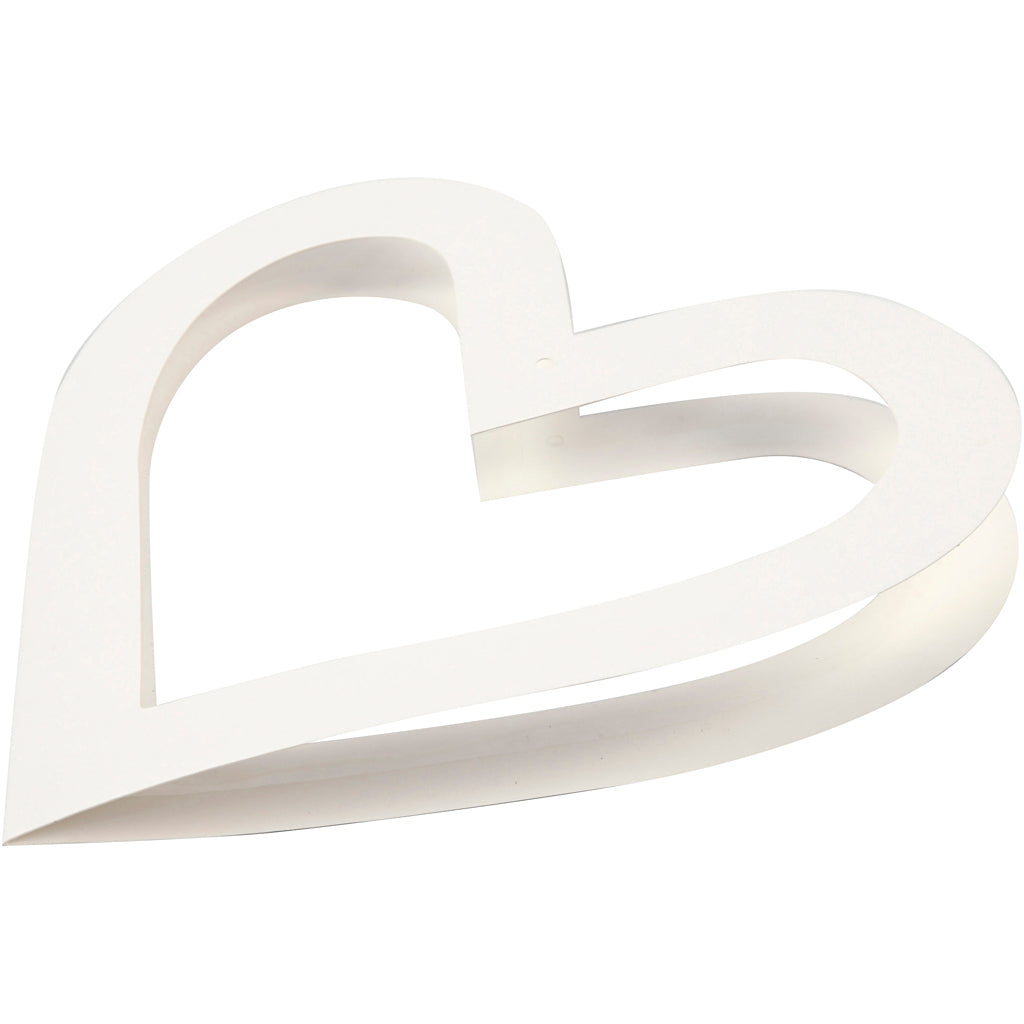 Cornice a forma di cuore, misura 18x18 cm, 230 g, bianco, 16 pz/ 1 conf. [HOB-234652]